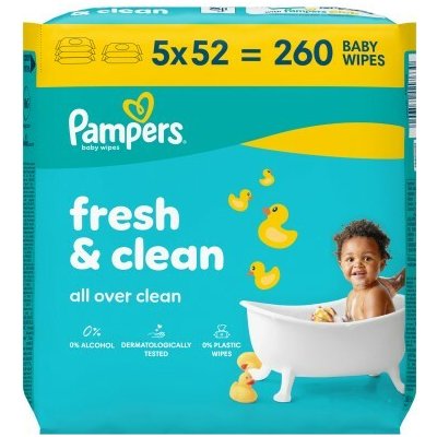 Pampers Fresh Clean Dětské čisticí ubrousky 260 ks – Hledejceny.cz