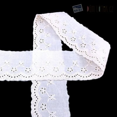 Madeira štykování bílá, šíře 6,5 cm – Zboží Mobilmania