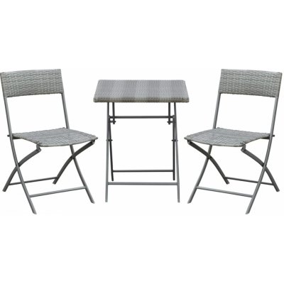 Outsunny Zahradní polyratanová 3-dílná sestava Julli šedá – Sleviste.cz