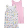 Dětské spodní prádlo pepperts! dívčí košilka se špagetovými ramínky / top s BIO bavlnou, 2 kusy květiny vzorovaná / růžová