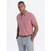 Pánské Tričko Ombre Clothing Pánské tričko s límečkem Ballasbiny růžová