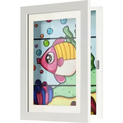 Kruzzel 25419 Umělecký fotorámeček 33 x 24 x 3 cm, A4, bílý – Sleviste.cz