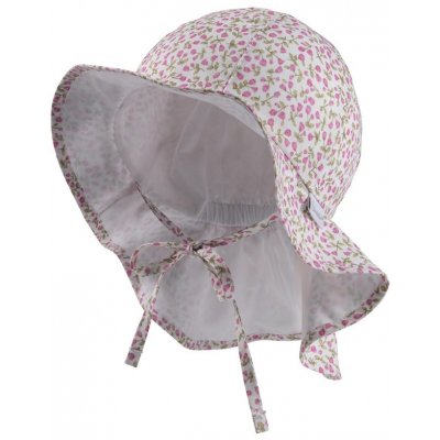 STERNTALER Klobouk s ochranou krku květiny organická UV + bílá holka – Sleviste.cz