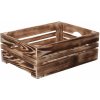 Úložný box ČistéDřevo Opálená dřevěná bedýnka 40 x 30 x 15 cm
