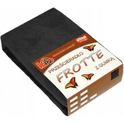 KARO Froté prostěradlo s gumou černé 220x240 – Hledejceny.cz