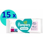 Pampers Sensitive dětské čisticí ubrousky 15 x 80 ks – Sleviste.cz