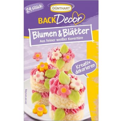 Květy a listy z bílé čokolády 24ks - Gunthart – Zboží Dáma