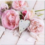 Ubrousek 33x33cm Růže se srdíčkem – Zboží Dáma