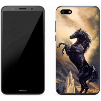 Pouzdro mmCase Gelové Huawei Y5 2018 - černý kreslený kůň – Zbozi.Blesk.cz