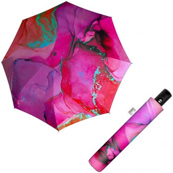Doppler Carbonsteel Magic Marble pink dámský plně automatický deštník růžový