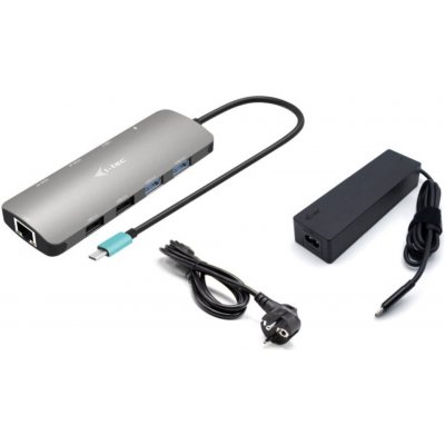 i-Tec USB-C Metal Nano 2x Display Docking Station with PD 100 W + Charger 100W C31NANOHDM2D100 – Zboží Živě