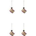 House Doctor Vánoční ozdoba Tambur Red Gold set 4 ks červená barva sklo – Hledejceny.cz