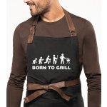 Kariban Zástěra na grilování Exclusive Born to Grill Černá Black – Hledejceny.cz