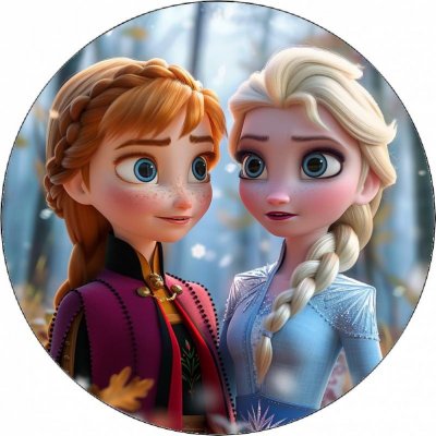 Jedlý papír Anna a Elsa v lese 19,5 cm – Zboží Mobilmania