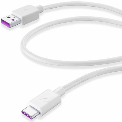 Cellularline USBDATACSCUSBCW SC s USB-C konektorem, Huawei SuperCharge technologie, 120cm, bílý