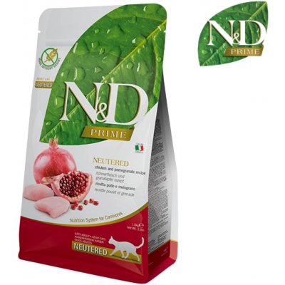 N&D Prime Cat Adult Neutered Grain Free Chicken & Pomegranate 5 kg – Hledejceny.cz