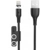 usb kabel Foneng X62 3w1, USB s magnetem, černý