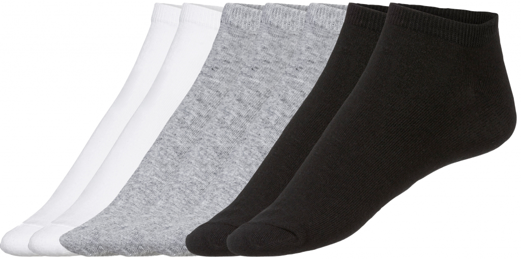 Livergy pánské nízké ponožky s BIO bavlnou 7 párů černá/bílá/šedá