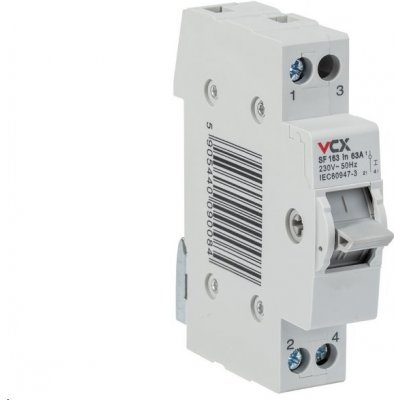FVE přepínač pro výběr síťového napájení VCX SF163, 1-0-2, 1p, 63A, na DIN lištu – Zboží Mobilmania