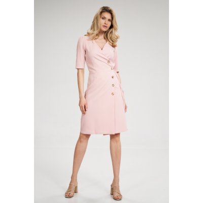 Figl dámské šaty s knoflíky m703 pink světle růžové