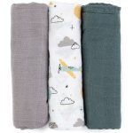 PETITE&MARS bambusová mušelínová Moussy Grey Planes 68 x 68 cm 3 ks – Sleviste.cz