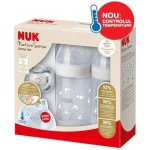 Nuk kojenecký set Nature Sense láhev s ukazatelem teploty a dudlík bílá 260 ml – Sleviste.cz