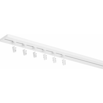Dekodum Jednořadá hliníková stropní kolejnicová garnýž bílá 200 cm – Zboží Mobilmania