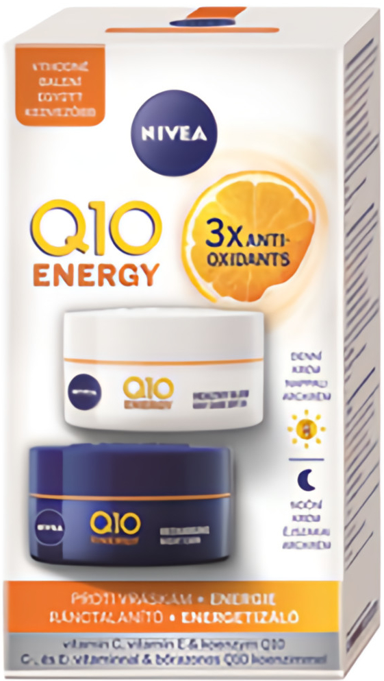 Nivea Q10 Energy Energizující denní a noční krém proti vráskám 2 x 50 ml dárková sada