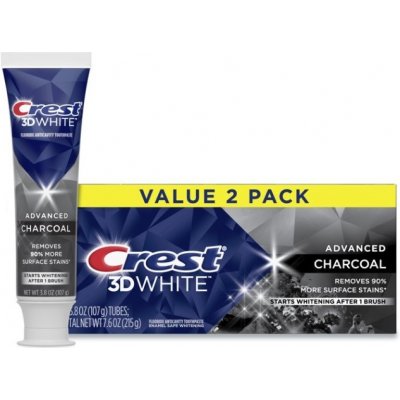 Procter & Gamble Crest 3D White ADVANCED CHARCOAL s černým uhlím 2 x 93 g – Hledejceny.cz