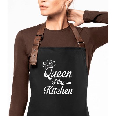Kariban Zástěra pro ženy Exclusive Qeen of the Kitchen Černošedá – Hledejceny.cz