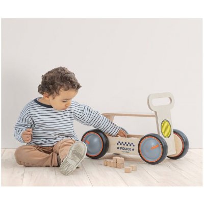 MamaToyz Dřevěné auto a chodítko Police – Sleviste.cz