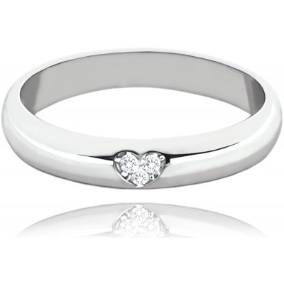 Minet stříbrný snubní prsten se srdíčkem a bílými zirkony JMAN0446SR – Zbozi.Blesk.cz