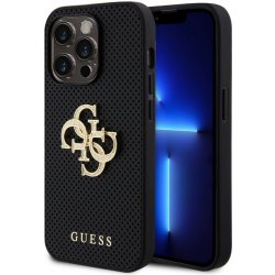 Guess PU Perforated 4G Glitter Metal Logo iPhone 14 Pro černé