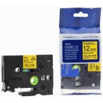 Kompatibilní páska s Brother TZ-FX631/TZe-FX631 12mm x 8m, flexi, černý tisk/žlutý podklad – Hledejceny.cz