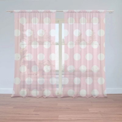 Záclony Bílé tečky: 2 ks - 150x250 cm - Sablio – Hledejceny.cz