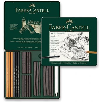 Faber-Castell Uhel Pitt Monochrome Charcoal plechová krabička 24ks 112978  od 869 Kč - Heureka.cz