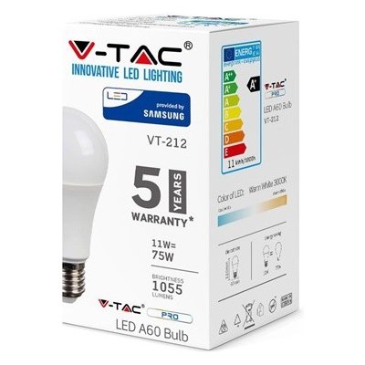 V-TAC LED žárovka E27 11W 75W SAMSUNG CHIP denní bílá – Hledejceny.cz
