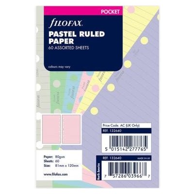 Filofax Náplň kapesní, linkovaný, mix barev, pastel (6 barev) – Zboží Dáma