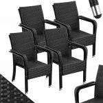 tectake 406122 ratanová židle girona, stohovatelná, nosnost 120 kg sada 8 kusů – Hledejceny.cz