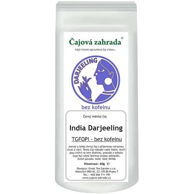 Čajová zahrada India Darjeeling TGFOPI černý čaj Bez Kofeinu 60 g