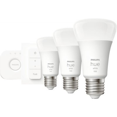 Philips Startovací sada HUE 8719514289130 Bridge+stmívač+3x LED žárovka HUE White A60 9,5W/75W 1100lm 2700K kompatibilní se SMART HOME by hornbach – Zboží Mobilmania