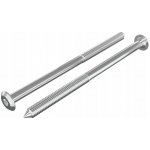 Šrouby do nábytku M6 x 100 mm z pozinkované oceli s plochou hlavou, stříbrné