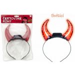 Rohy čertovské svítící plast 15cm na baterie v sáčku – Zboží Dáma