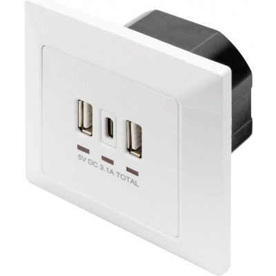 Digitus DA-70618 USB nabíjecí zásuvka do zdi s USB bílá – Zboží Mobilmania