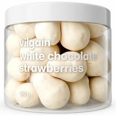 Vilgain Lyofilizované jahody v čokoládě bílá čokoláda 120 g – Zboží Dáma