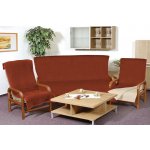 Bellatex přehoz Souprava KIRA PLUS 3+1+1 hnědá/ světle béžová 150 x 200 cm, 2 ks 65 x 150 cm – Zboží Dáma