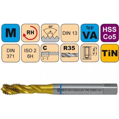 NÁSTROJE CZ Závitník strojní M4 ISO3 HSSCo5 DIN 371 - CZZ2260-M4-ISO3 – Hledejceny.cz