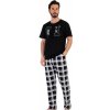Pánské pyžamo 1P1484 pánské pyžamo kr.rukáv černo bílé