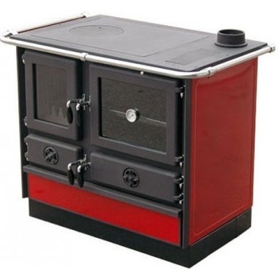 MBS SUPER THERMO MAGNUM PLUS sporák na tuhá paliva červený - pravý – Sleviste.cz