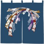 Japonská látková stěna Noren - Ao Ribbon, 85 cm x 90 cm – Hledejceny.cz